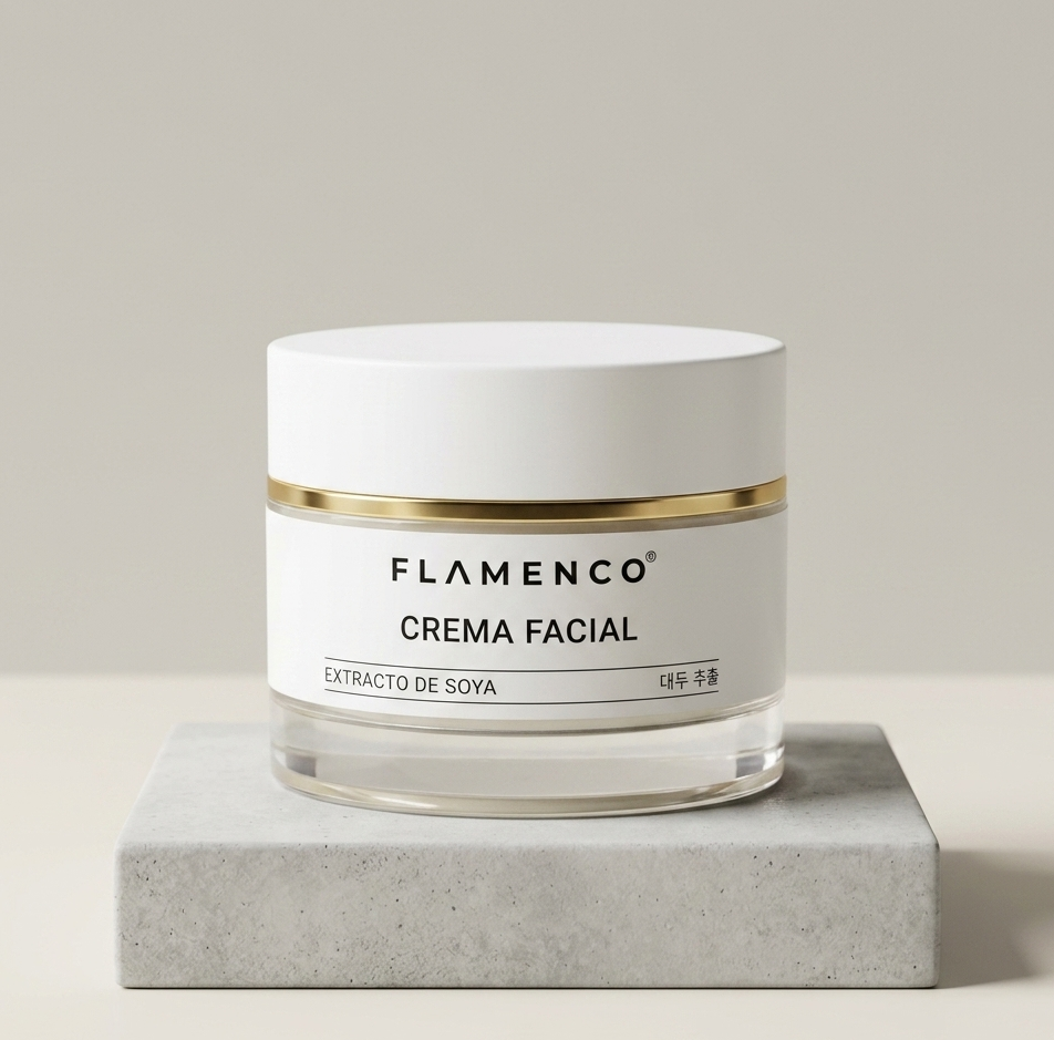 Crema facial con extracto de soya