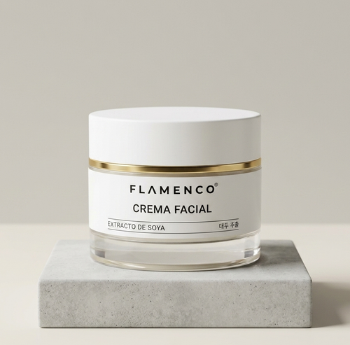 Crema facial con extracto de soya