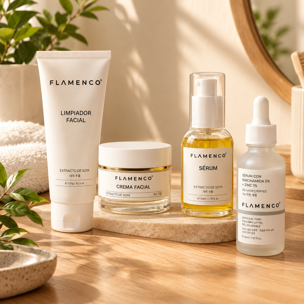 Kit de Cuidado Facial con Soya y Niacinamida (4 pasos)