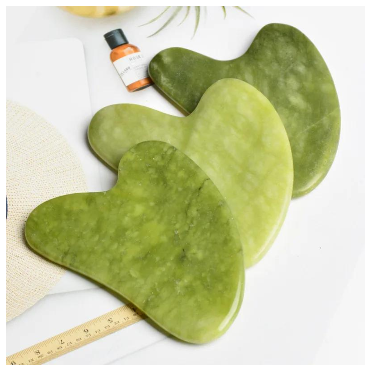 Kit de Masaje Facial Rodillo de Jade y Gua Sha